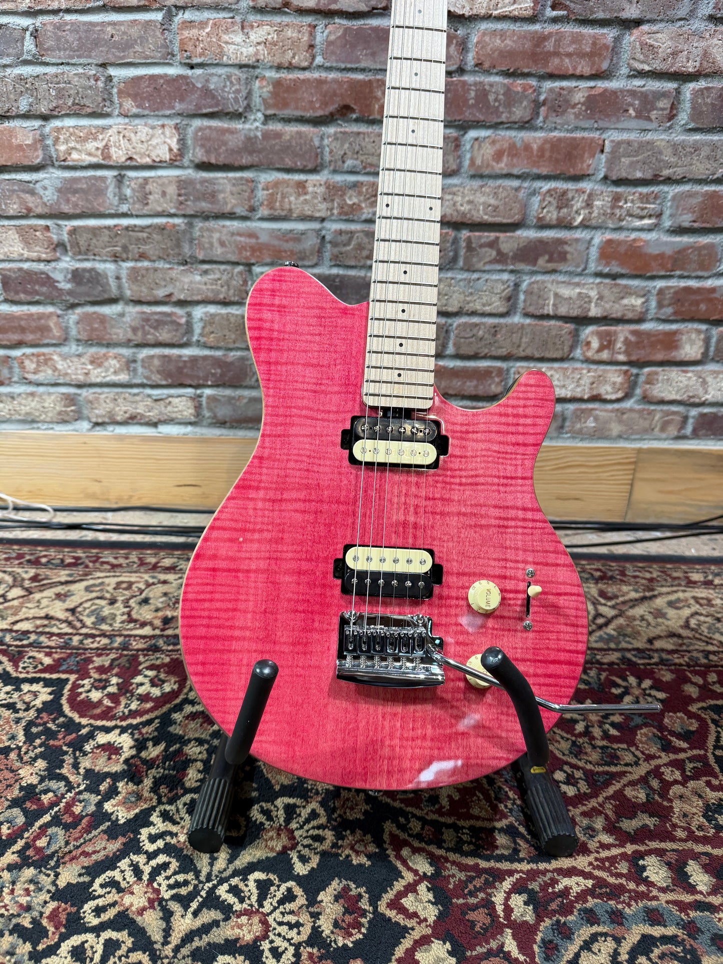 Sterling by Music Man Axis Flame Maple Electric Guitar - Satin Pink