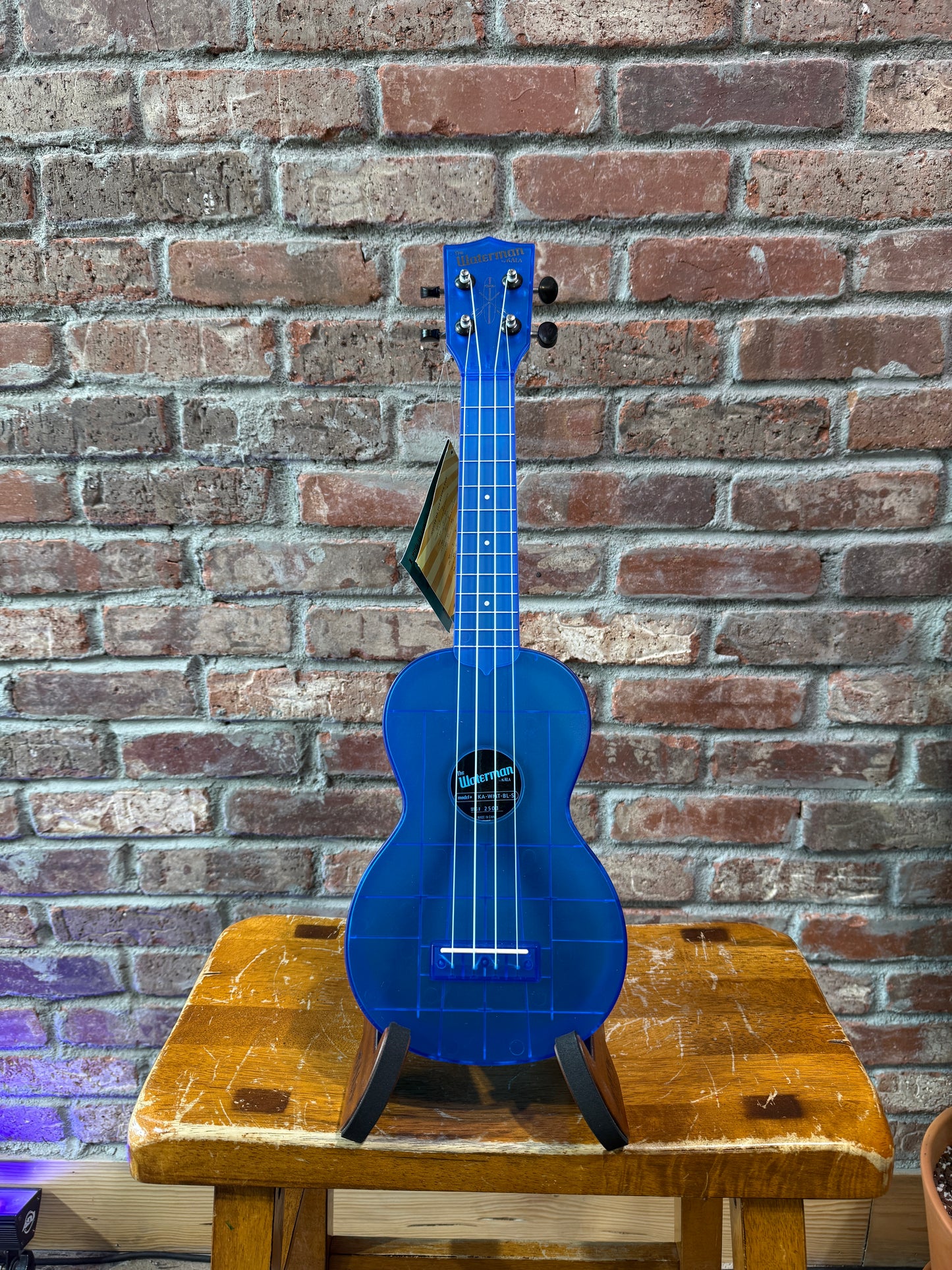 Kala Waterman Transparent Soprano Ukulele - Cobalt Blue