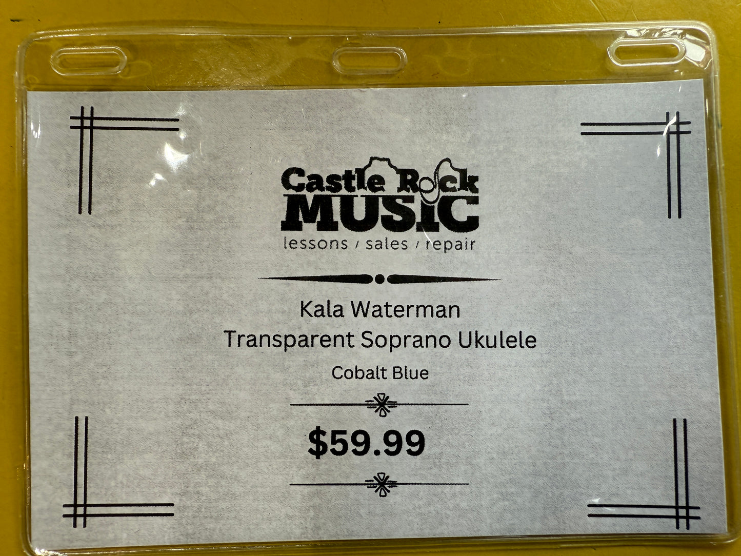 Kala Waterman Transparent Soprano Ukulele - Cobalt Blue