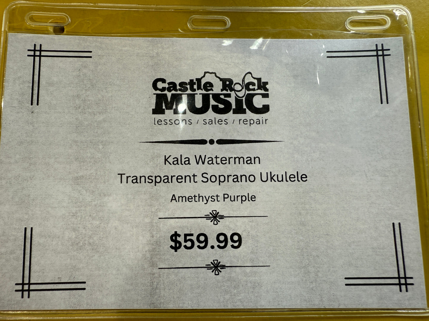 Kala Waterman Transparent Soprano Ukulele - Amethyst Purple