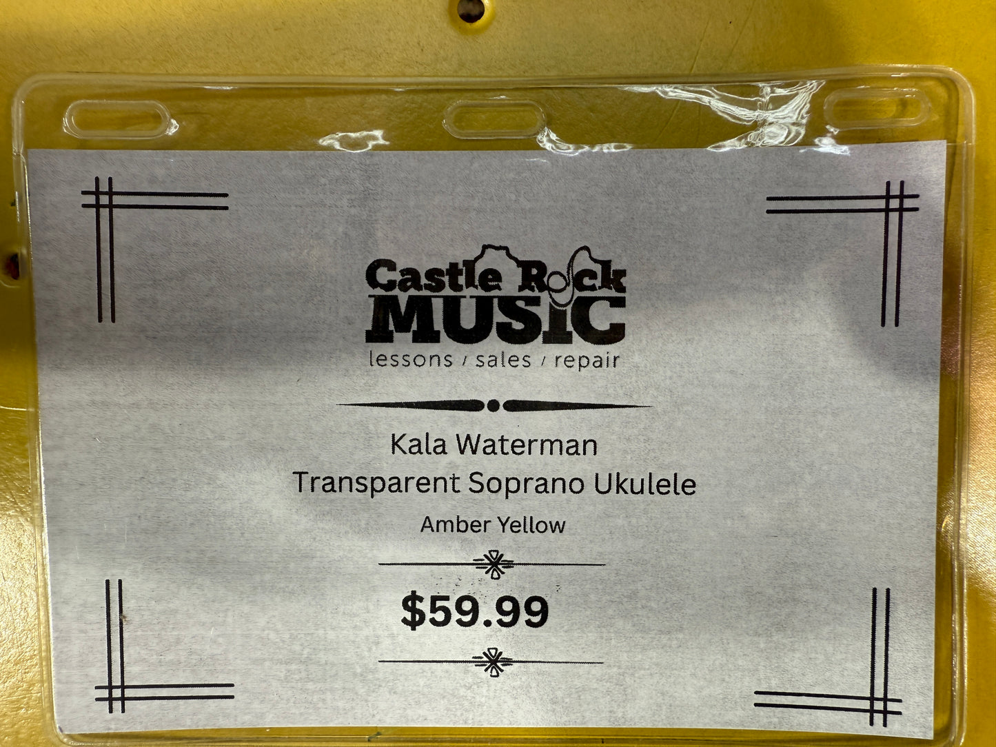 Kala Waterman Transparent Soprano Ukulele - Amber Yellow