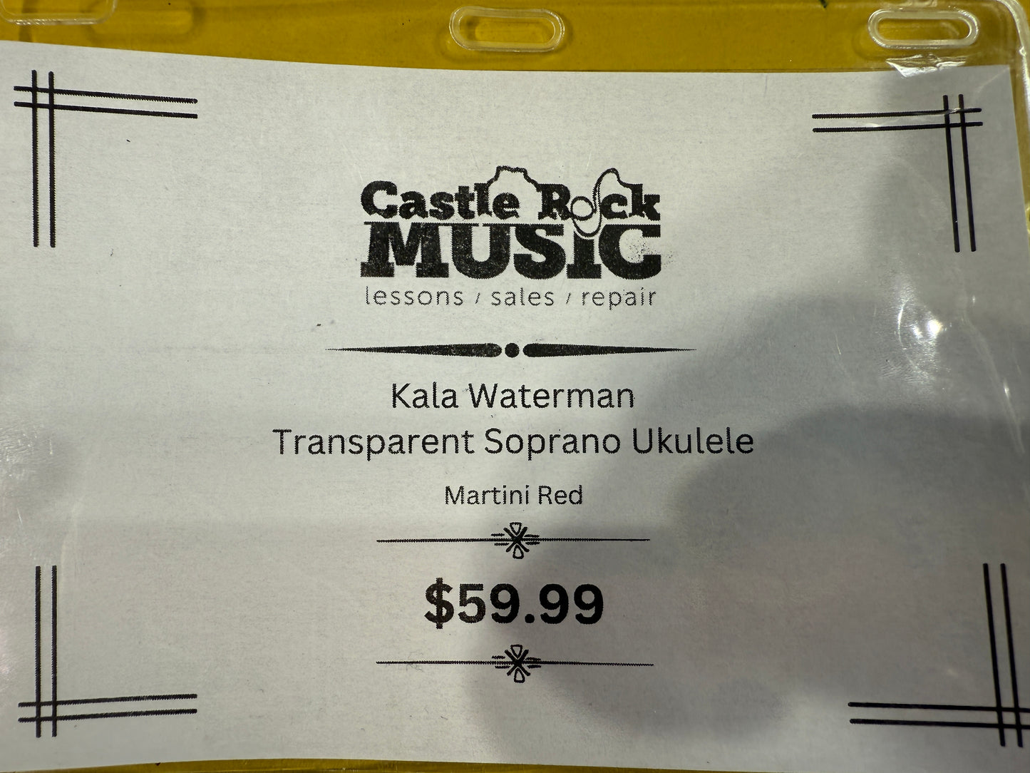 Kala Waterman Transparent Sopraon Ukulele - Martini Red