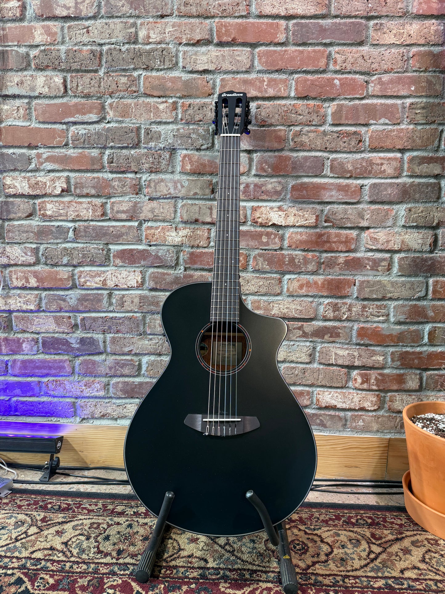 Breedlove Discovery S Concert Satin Black Nylon CE - Cedar/Mahogany