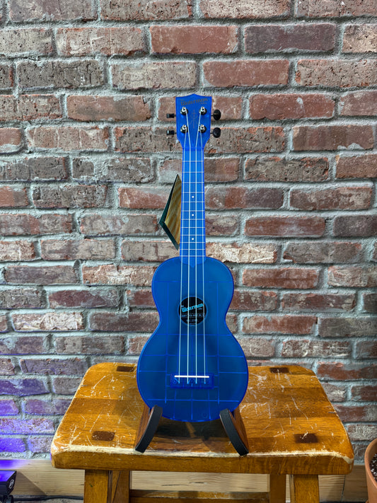 Kala Waterman Transparent Soprano Ukulele - Cobalt Blue